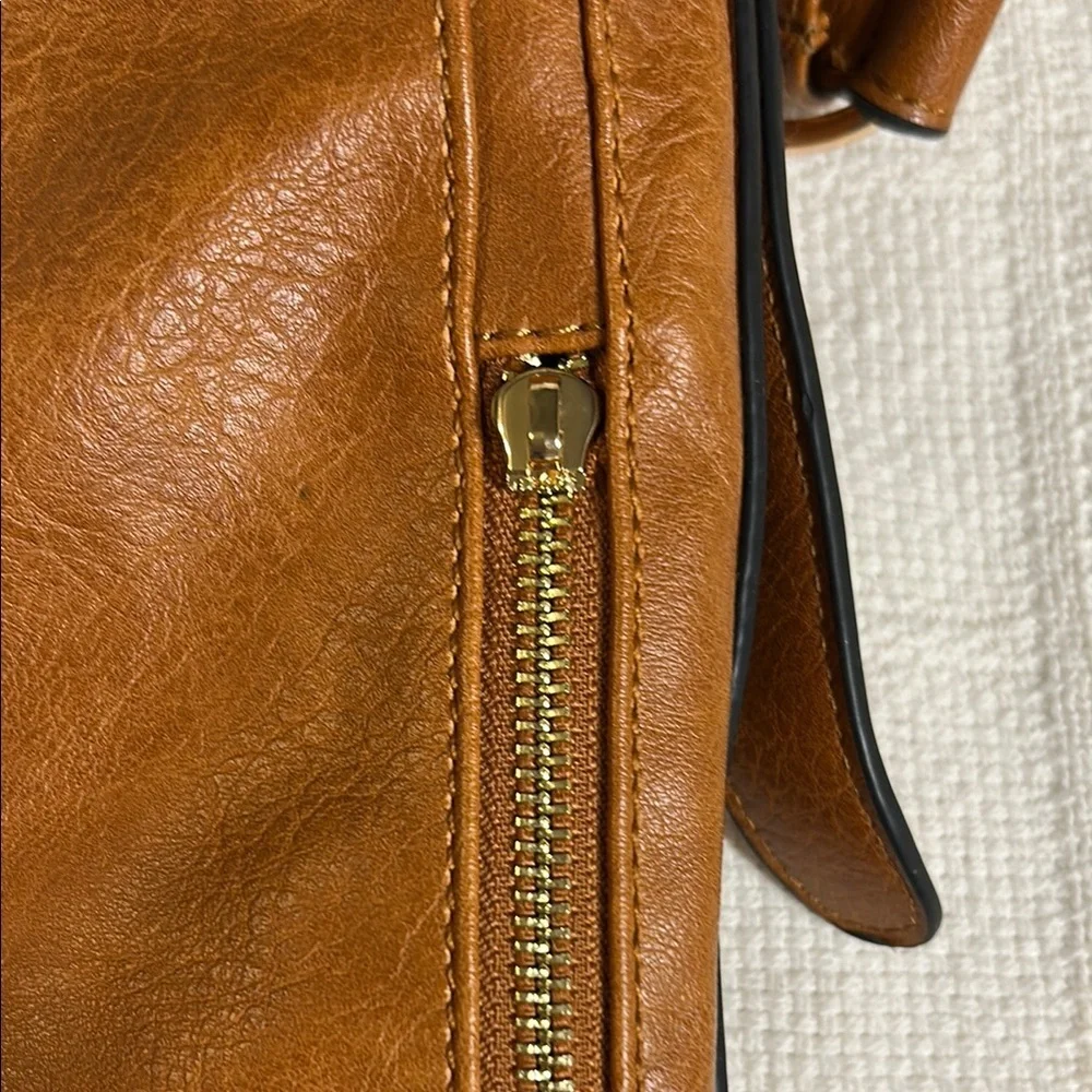 Faux Leather Shoulder Bag with Matching Wallet